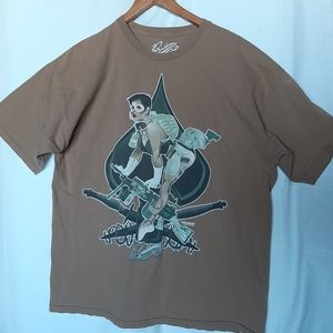 Girls and Guns Distressed Vintage Tee Spade Military